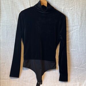 Black Velvet Long Sleeve Bodysuit